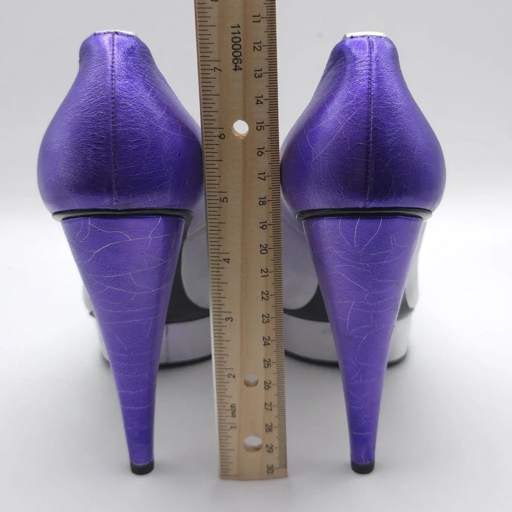TOM FORD Size EU 39 Ombré‎ Cone Heel Platform Pumps Cone Silver Mauve Women's
